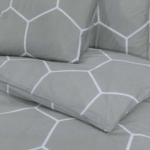 vidaXL Bedding Set Grey 155x220 cm Cotton