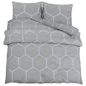 vidaXL Bedding Set Grey 200x220 cm Cotton