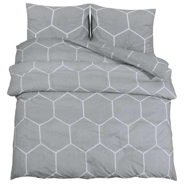 vidaXL Bedding Set Grey 200x220 cm Cotton