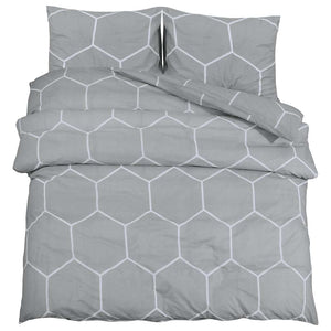 vidaXL Bedding Set Grey 225x220 cm Cotton