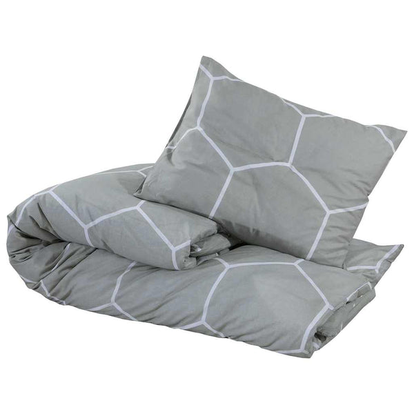 vidaXL Bedding Set Grey 225x220 cm Cotton