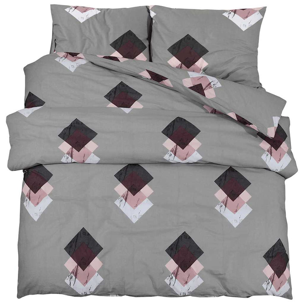 vidaXL Bed Linen Set Grey 240x220 cm Cotton
