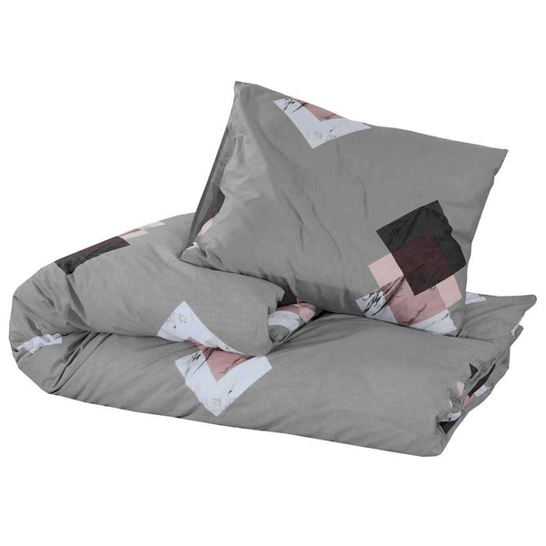 vidaXL Bed Linen Set Grey 240x220 cm Cotton
