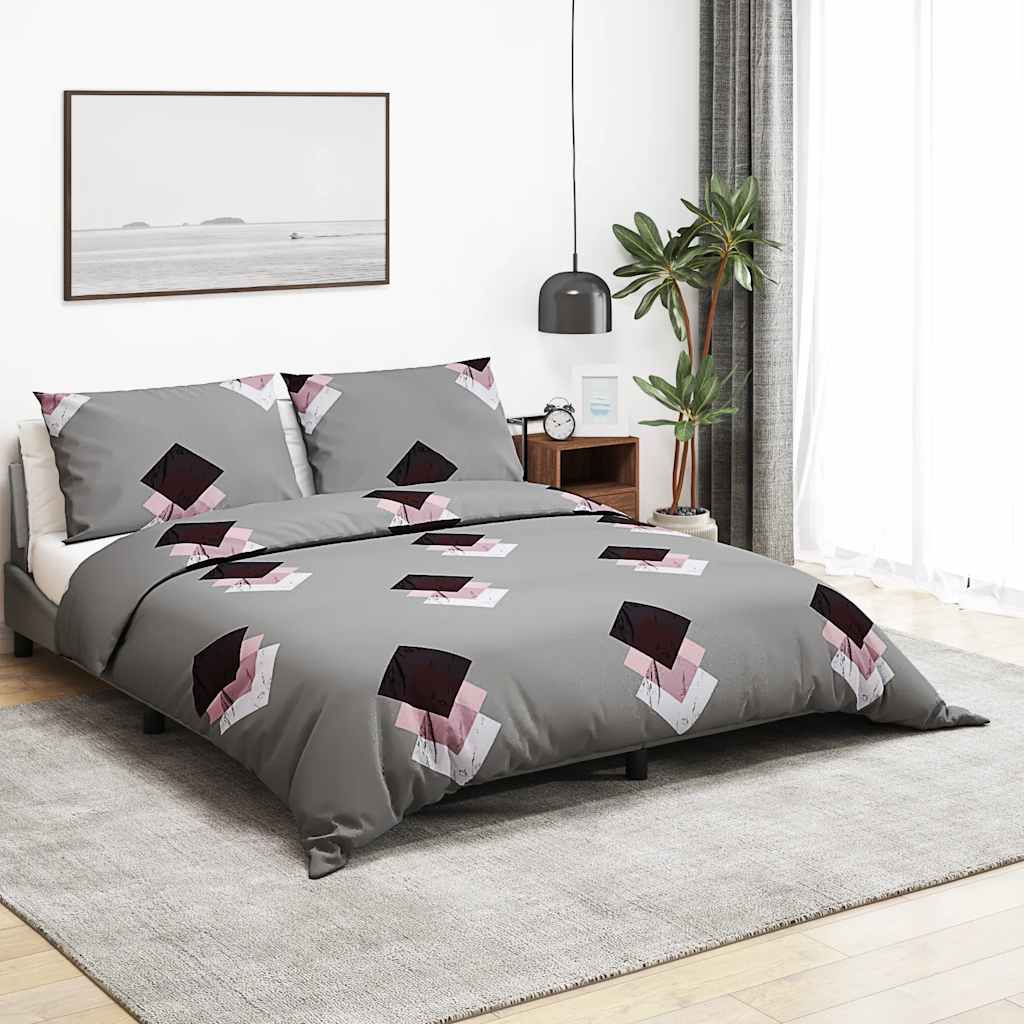 vidaXL Bed Linen Set Grey 260x240 cm Cotton