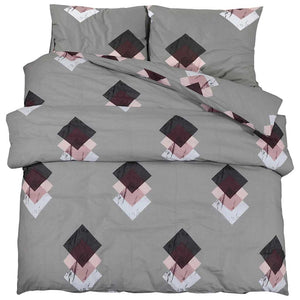 vidaXL Bedding Set Grey 135x200 cm Cotton