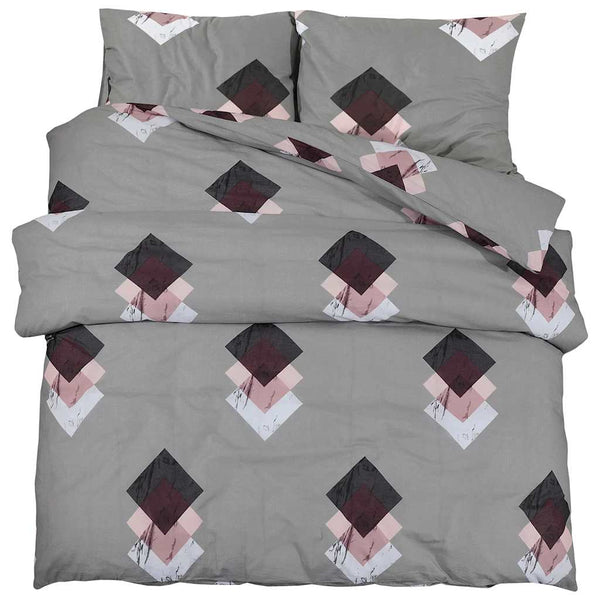 vidaXL Bedding Set Grey 135x200 cm Cotton