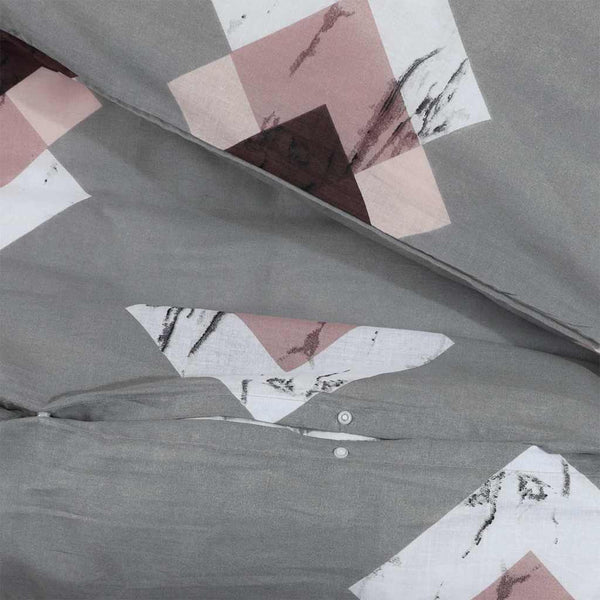 vidaXL Bedding Set Grey 135x200 cm Cotton