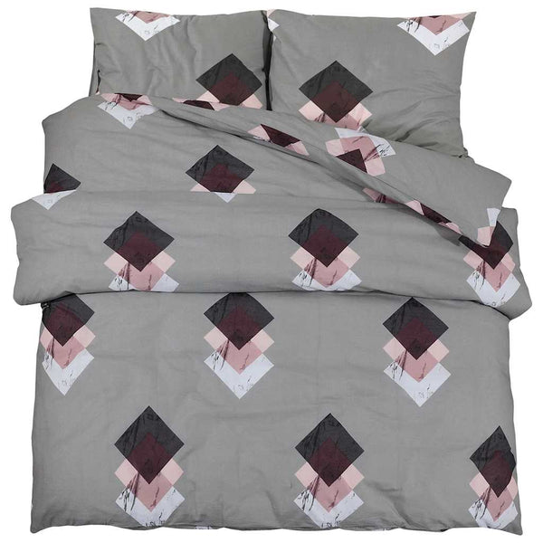 vidaXL Bedding Set Grey 155x220 cm Cotton