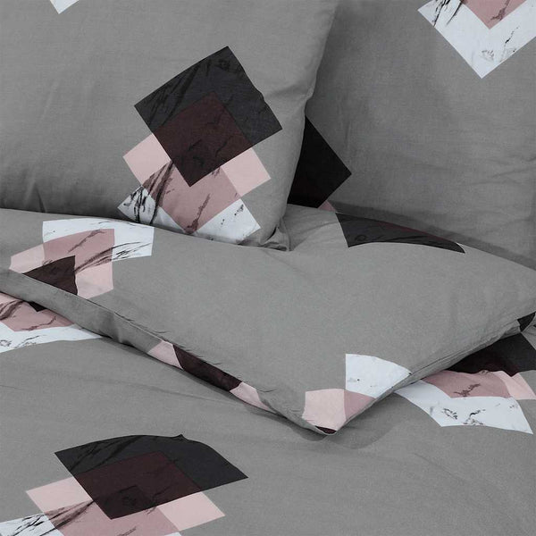 vidaXL Bedding Set Grey 155x220 cm Cotton