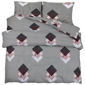 vidaXL Bedding Set Grey 225x220 cm Cotton
