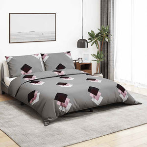 vidaXL Bedding Set Grey 225x220 cm Cotton
