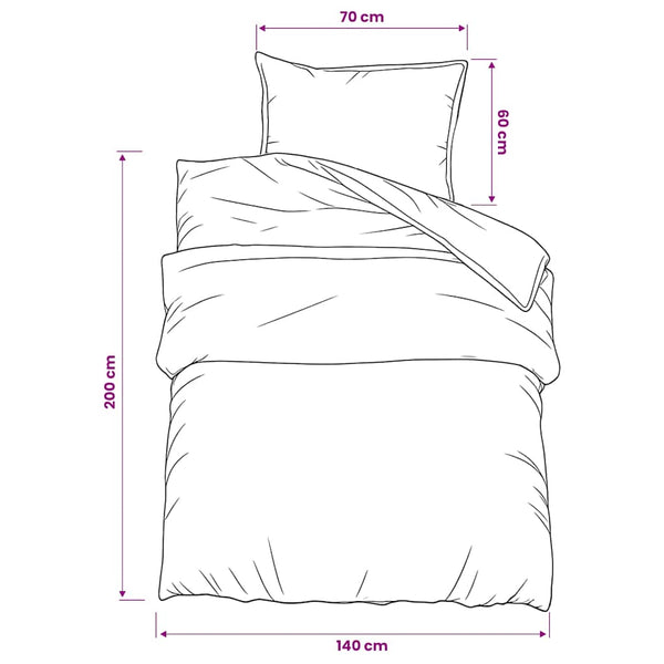 vidaXL Duvet Cover Set Dark Grey 140x200 cm Cotton