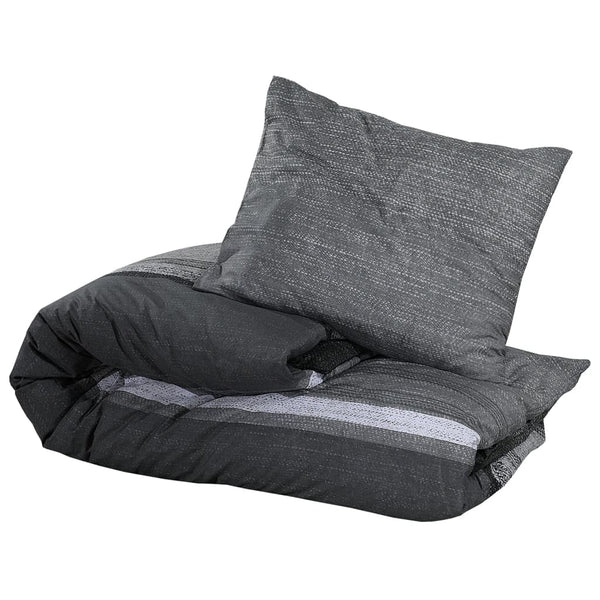 vidaXL Bed Linen Set Dark Grey 200x200 cm Cotton
