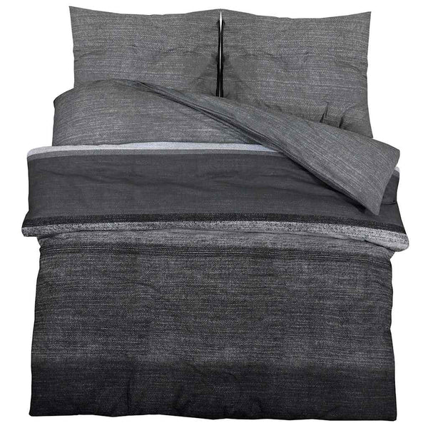 vidaXL Bedding Set Dark Grey 135x200 cm Cotton
