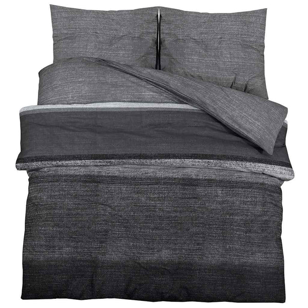 vidaXL Duvet Cover Set Dark Grey 155x220 cm Cotton