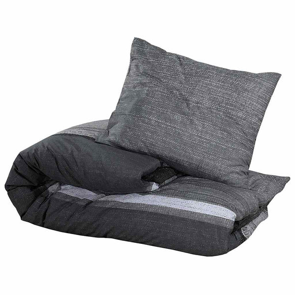 vidaXL Duvet Cover Set Dark Grey 155x220 cm Cotton