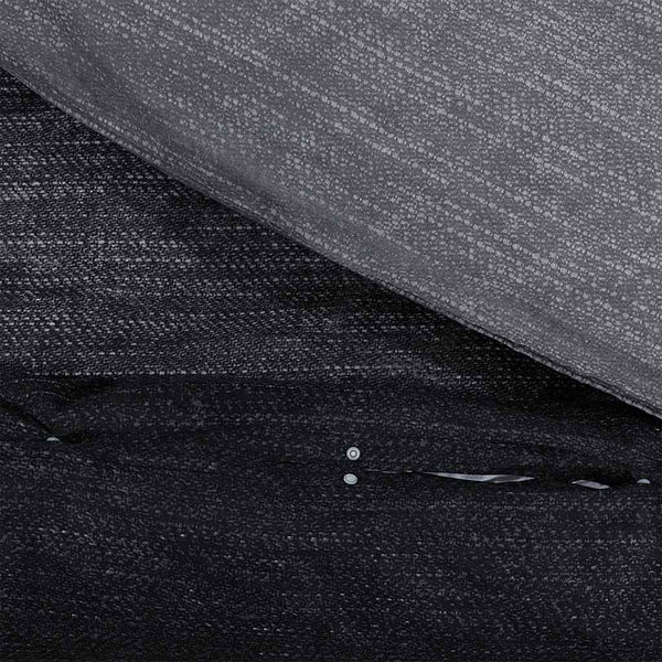 vidaXL Bed Linen Set Dark Grey 200x200 cm Cotton