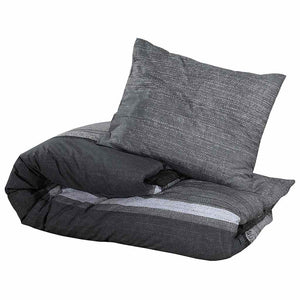 vidaXL Duvet Cover Set Dark Grey 200x220 cm Cotton