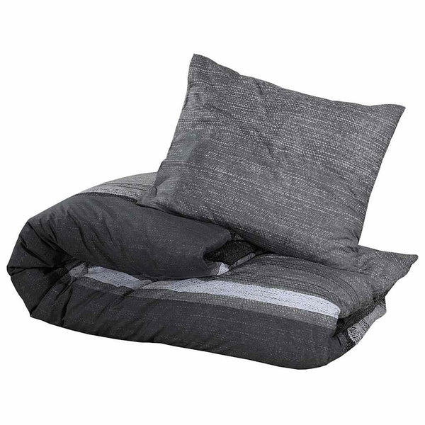 vidaXL Duvet Cover Set Dark Grey 140x200 cm Cotton