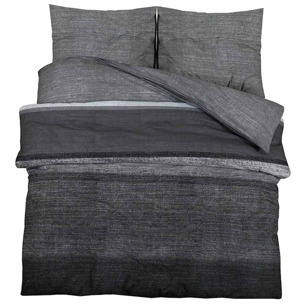 vidaXL Bed Linen Set Dark Grey 200x200 cm Cotton