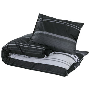 vidaXL Bed Linen Set Black and White 240x220 cm Cotton