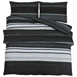 vidaXL Bed Linen Set Black and White 200x200 cm Cotton
