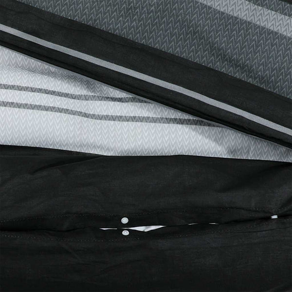 vidaXL Bed Linen Set Black and White 200x200 cm Cotton