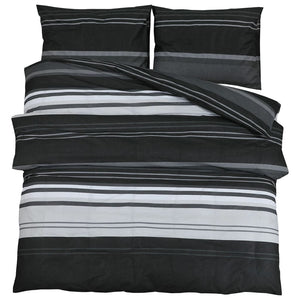 vidaXL Bed Linen Set Black and White 260x240 cm Cotton
