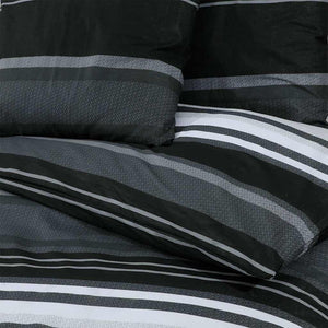 vidaXL Duvet Cover Set Black and White 135x200 cm Cotton