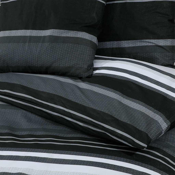 vidaXL Duvet Cover Set Black and White 135x200 cm Cotton