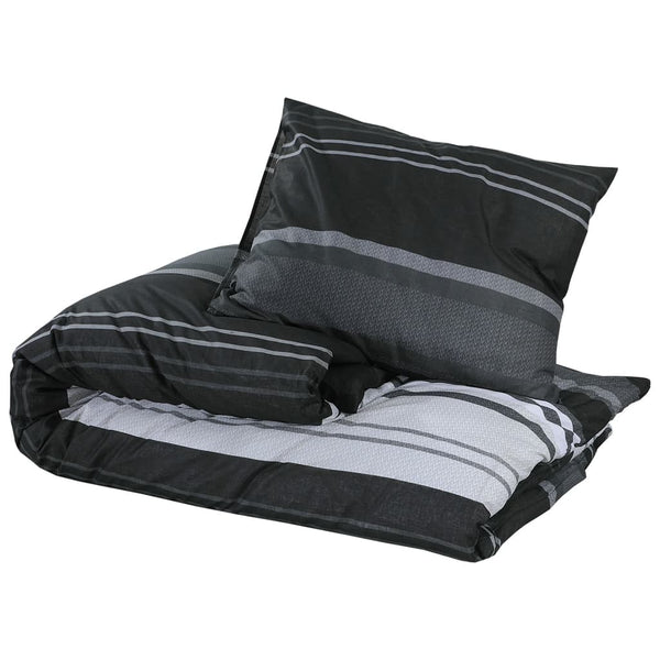 vidaXL Bed Linen Set Black and White 200x200 cm Cotton
