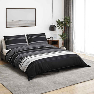 vidaXL Bed Linen Set Black and White 200x200 cm Cotton