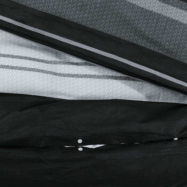 vidaXL Bedding Set Black and White 200x220 cm Cotton
