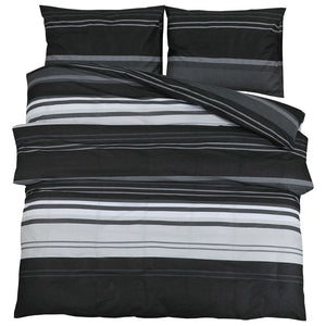 vidaXL Bed Linen Set Black and White 200x200 cm Cotton