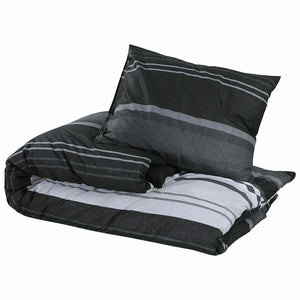 vidaXL Bed Linen Set Black and White 200x200 cm Cotton