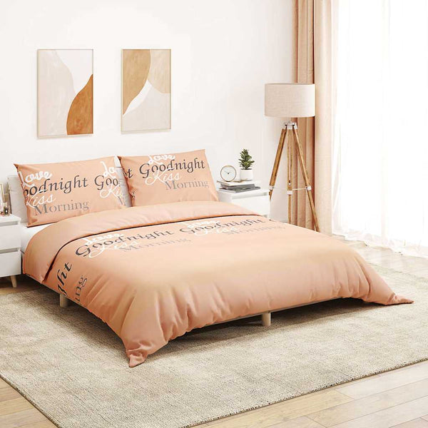 vidaXL Bedding Set Pink 220x240 cm Cotton