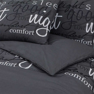 vidaXL Bedding Set Black 240x220 cm Cotton
