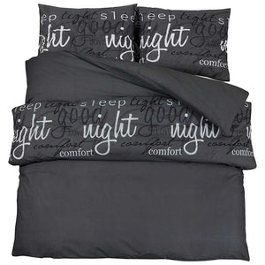 vidaXL Bed Linen Set Black 140x200 cm Cotton