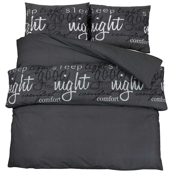 vidaXL Bed Linen Set Black 140x200 cm Cotton