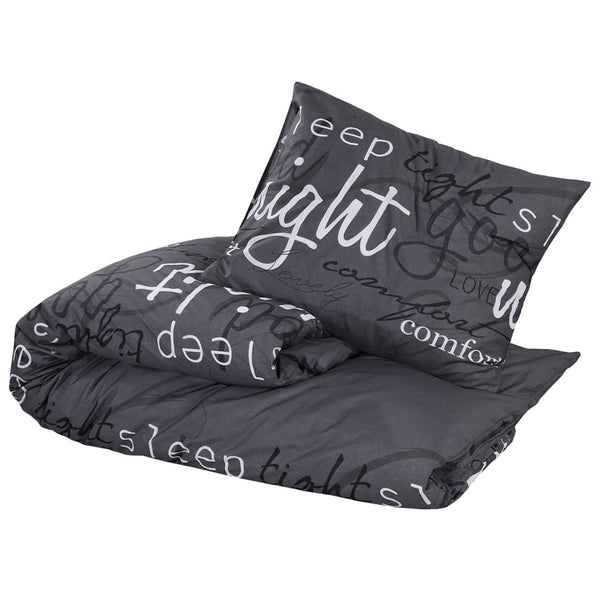 vidaXL Bed Linen Set Black 140x200 cm Cotton