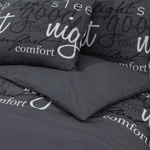 vidaXL Bed Linen Set Black 140x200 cm Cotton