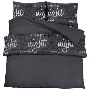 vidaXL Bedding Set Black 220x240 cm Cotton