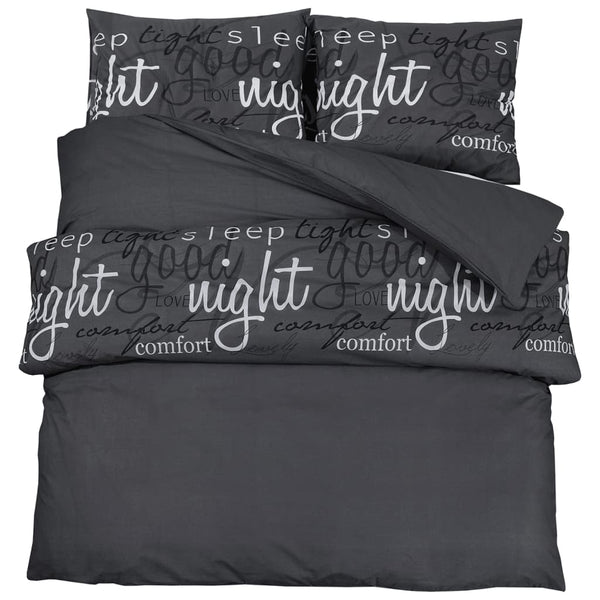 vidaXL Bedding Set Black 220x240 cm Cotton