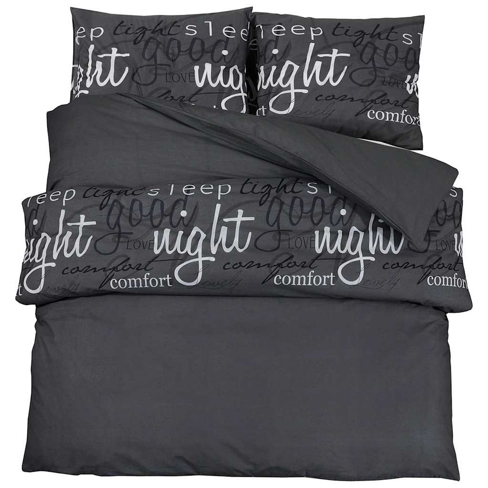 vidaXL Bed Linen Set Black 135x200 cm Cotton