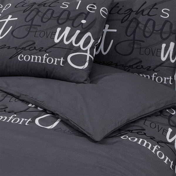 vidaXL Bedding Set Black 200x200 cm Cotton