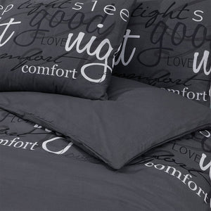 vidaXL Bed Linen Set Black 200x220 cm Cotton