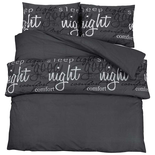 vidaXL Bed Linen Set Black 140x200 cm Cotton