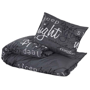 vidaXL Bed Linen Set Black 140x200 cm Cotton