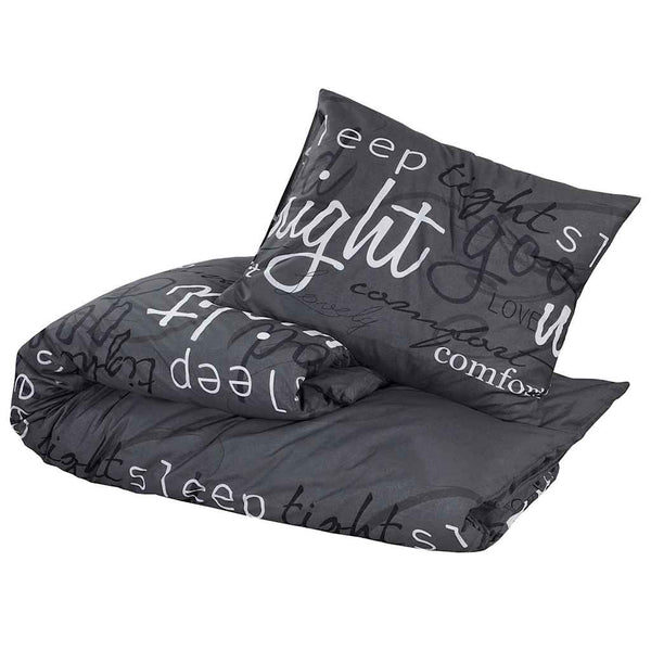 vidaXL Bed Linen Set Black 140x200 cm Cotton