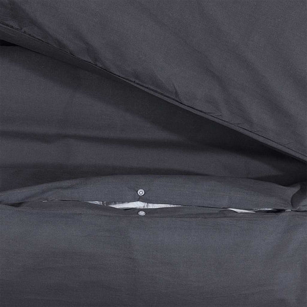 vidaXL Bed Linen Set Black 140x200 cm Cotton